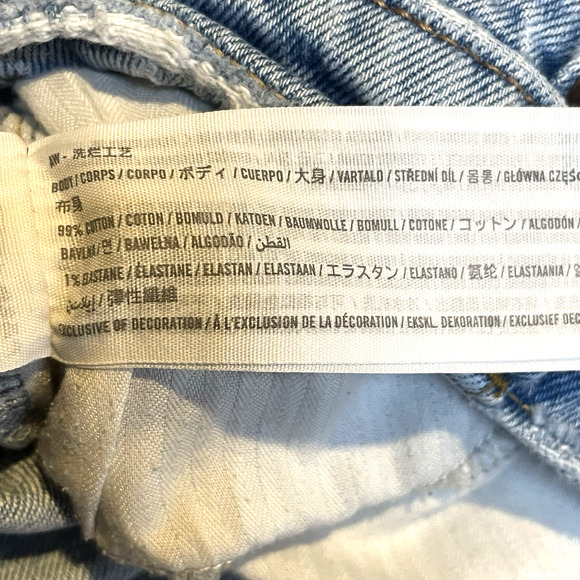 Abercrombie Fitch Jeans Womens 8 Long Blue 90s Straight Ultra High Rise Thrashed - Picture 9 of 13